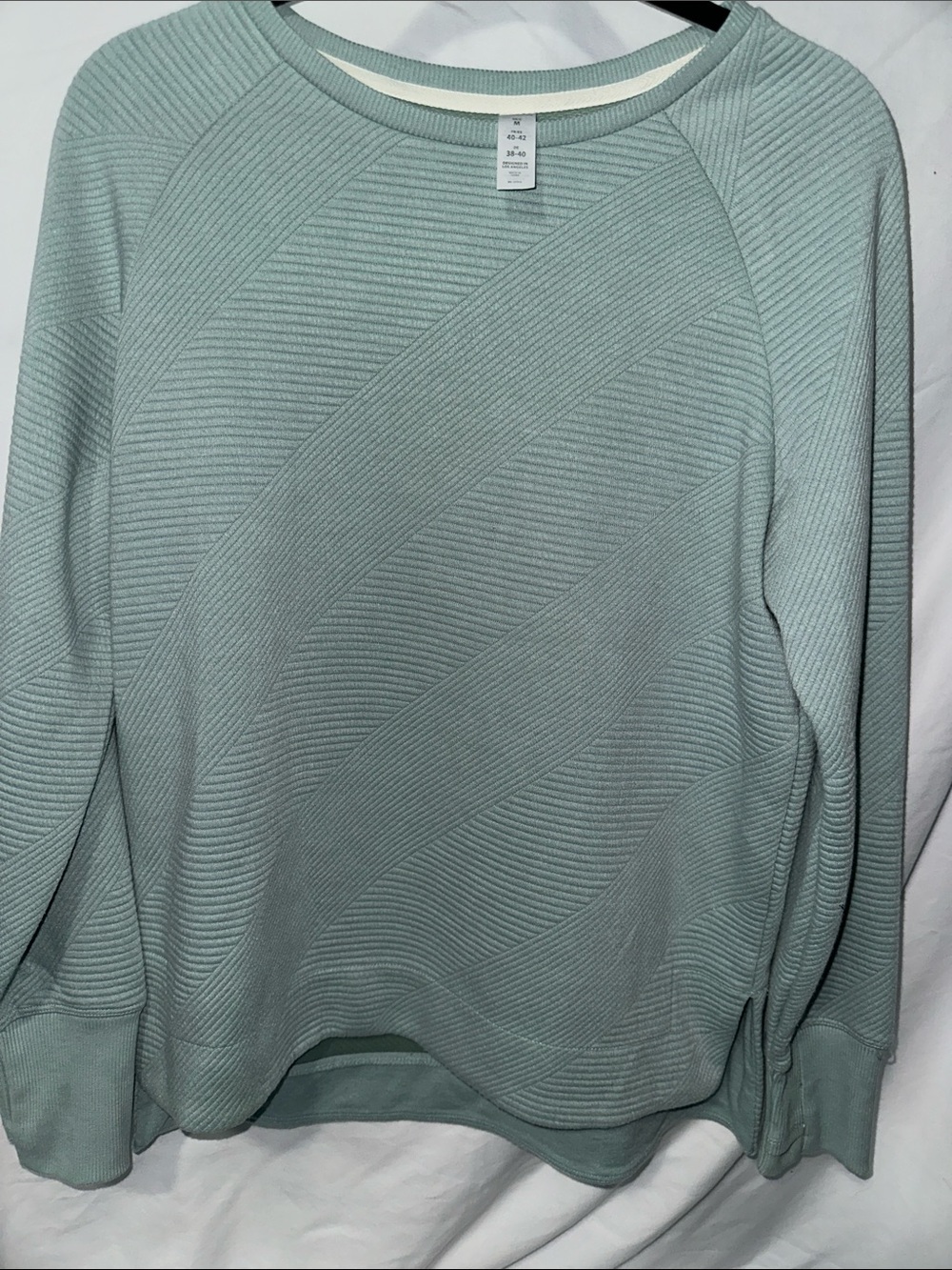 Women’s Light Sage Textured Crewneck Sweater